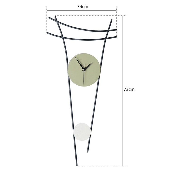 Wallity Heit - Green Reloj de Pared Decorativo de Metal